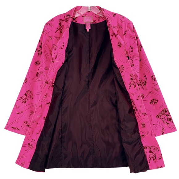 Bright Pink with Black Print Light Jacket - Picture 9 of 15